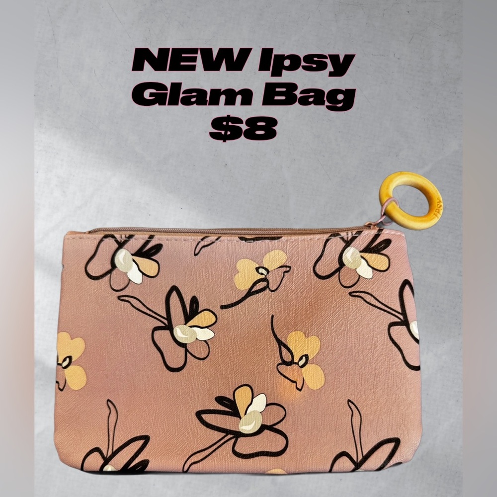 New Ipsy Glam Bag | Pink Floral | Small Makeup Pouch | Travel Organizer